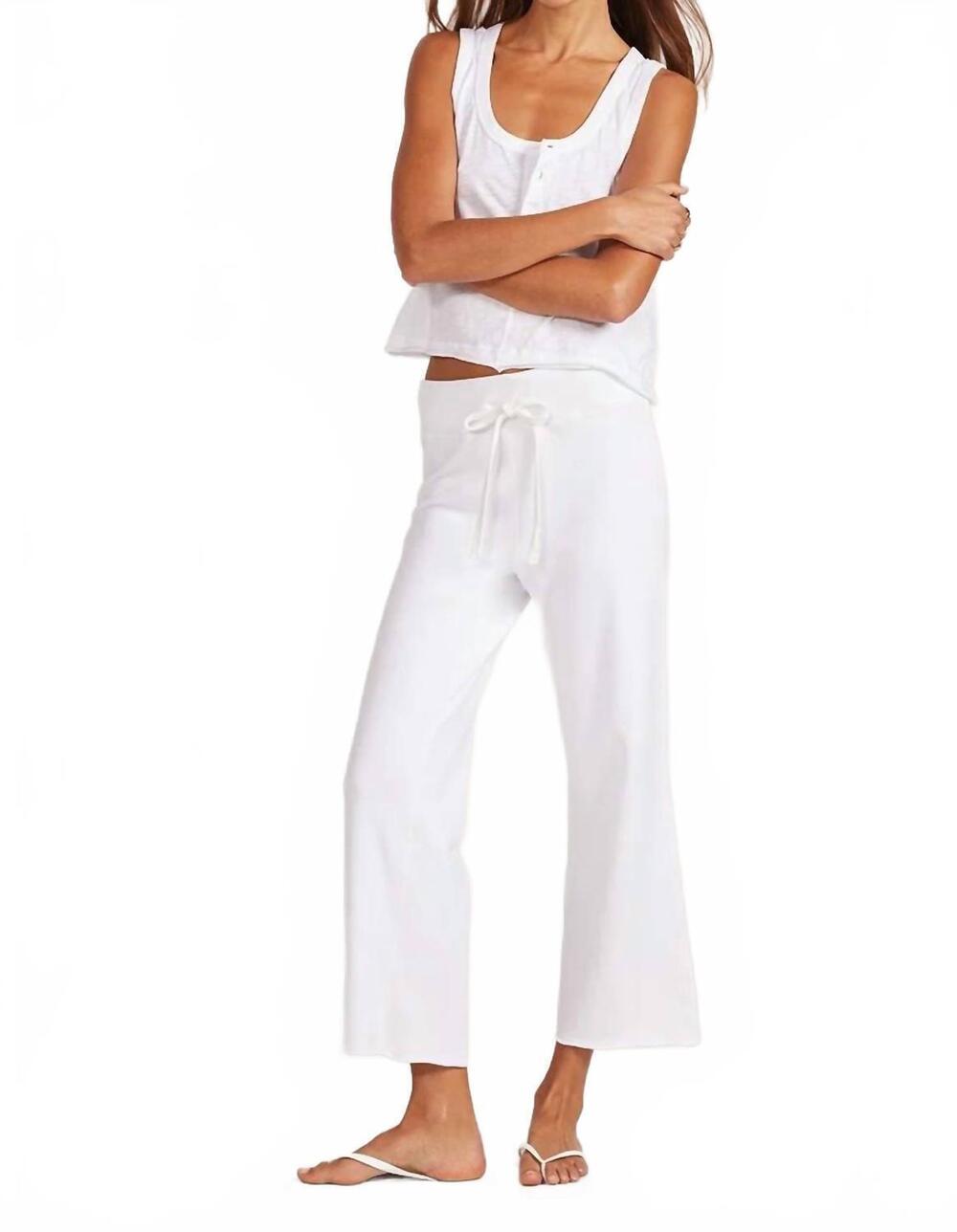 NEW BOBI comfort waist crop flare pant in white